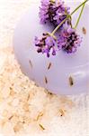 Soap With Fresh Lavender Flowers And Bath Salt