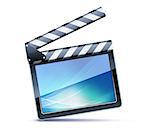 Vector illustrator of open movie clapper board