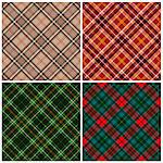 Set of Scottish tartan seamless pattern. Vector illustration