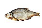 Close-up foto of bream lying on white background