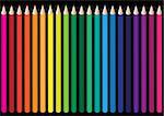 Set of color range of school crayons