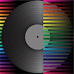 Abstract Background - Vintage Vinyl Record on Multicolor Background