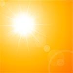 The hot summer sun - abstract vector background