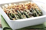 Asparagus gratin in baking dish