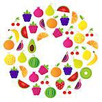 Stylized tasty fruit circle. Vector Illustration.