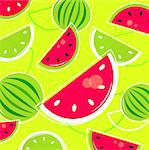 Pink and green Watermelon background. Vector