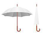 Realistic illustration of the white umbrella isolated over white