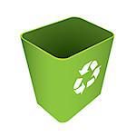 Green waste recycle can or bin with symbol
