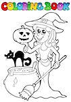 Coloring book Halloween topic 2 - vector illustration.