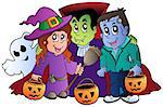 Halloween trick or treat characters - vector illustration.