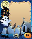Parchment with Halloween topic 2 - vector illustration.
