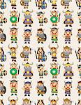 cartoon vikings pirate seamless pattern