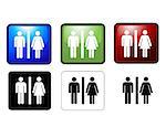 vector illustration of Women's and Men's Toilets