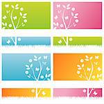 set of 4 colorful floral backgrounds