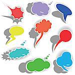 Paper origami speech bubble . Dialog cloud. Vector illustration. Element for design.