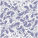 Lilac abstract floral pattern. Blue vector wallpaper.