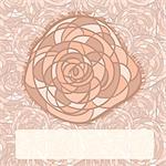 vector rose on seamless  background, place for your text, eps10