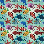 cartoon fish seamless pattern