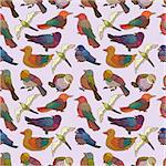 cartoon bird seamless pattern
