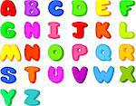 Funny  Cartoon font . Letters  from A to Z