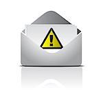 attention email warning sign illustration design over white