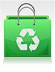 green recycle bag illustration isolated over a white background