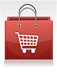 Shopping cart illustration design with a shopping cart design on it