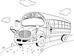 Coloring page of a  School Bus