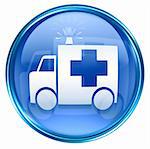 First aid icon blue, isolated on white background.