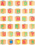 Alphabet Set on Foam Blocks Isolated on White with a Clipping Path.