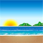 Vector illustration of Beach Background 2