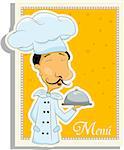 Vector menu pattern with italian chef