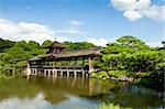 Beautiful Hashidono bridge (Taihei-kaku) in the Gardens of Heian Jingu Shrine, Kyoto - Japan