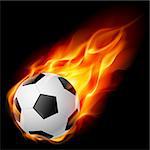 Soccer Ball on Fire. Illustration on black background