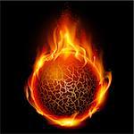 Fire ball. Illustration on black background for design