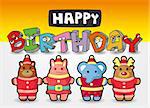 cartoon animal birthday card