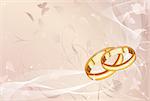 Wedding rings pastel background