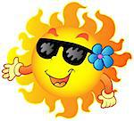 Happy summer Sun 1 - vector illustration.