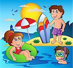 Summer theme image 1 - vector illustration.