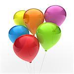 3d, ballon, balloon, party, birthday, colorful, color