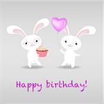 Birthday Card, Isolated On White Background, Vector Illustration