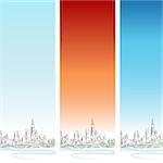 An image of a Chicago cityscape vertical banner set.