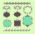 set of design elements in vintage style vectorized