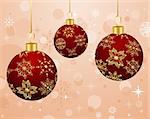 Illustration Christmas background with set balls - vector