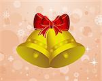 Illustration Christmas background with set bells - vector