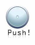 Image of vector illustration of blue glossy button for your design