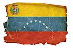 Venezuela Flag old, isolated on white background.