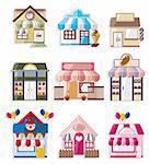 cartoon house / shop icons collection