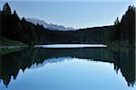 Lake Grubsee am Morgen, Krün, Upper Bavaria, Bayern, Deutschland