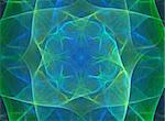 Abstract blue and green silky design;  fractal image